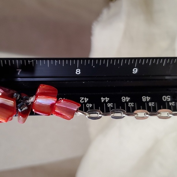 Cranberry Red Shell and Hematite Set - Picture 6 of 6